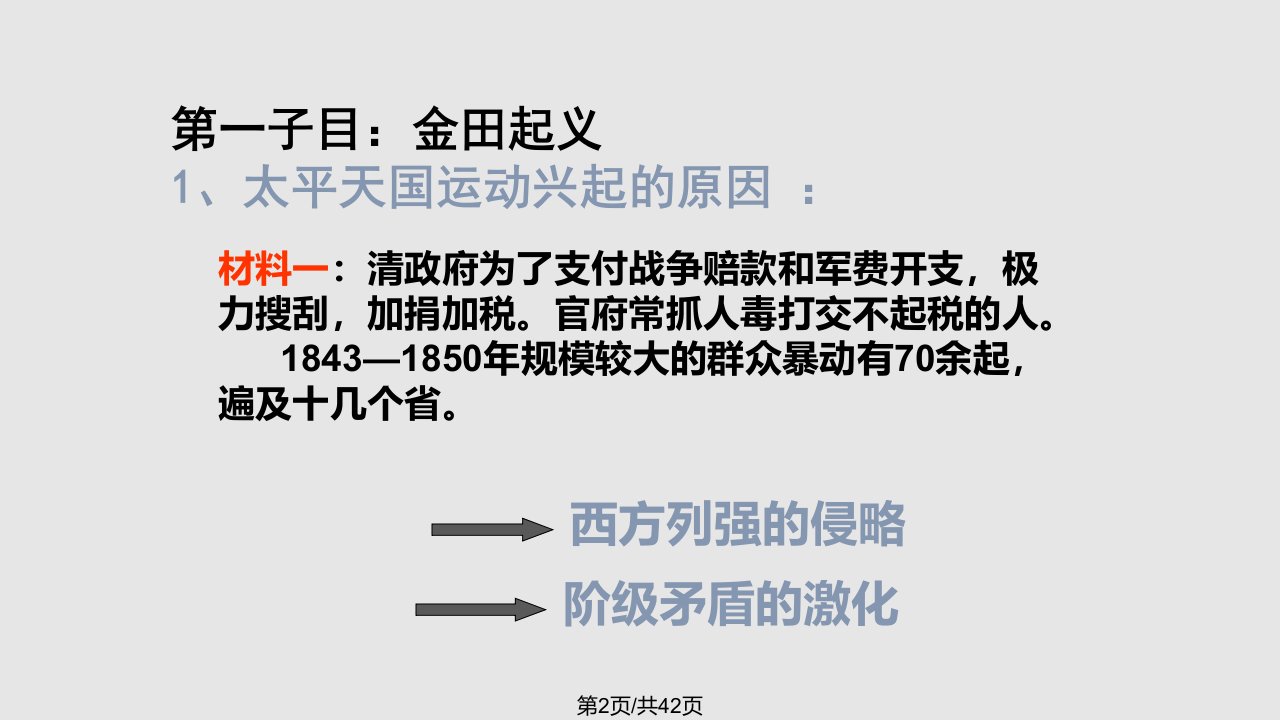 高一政史地太平天国课件