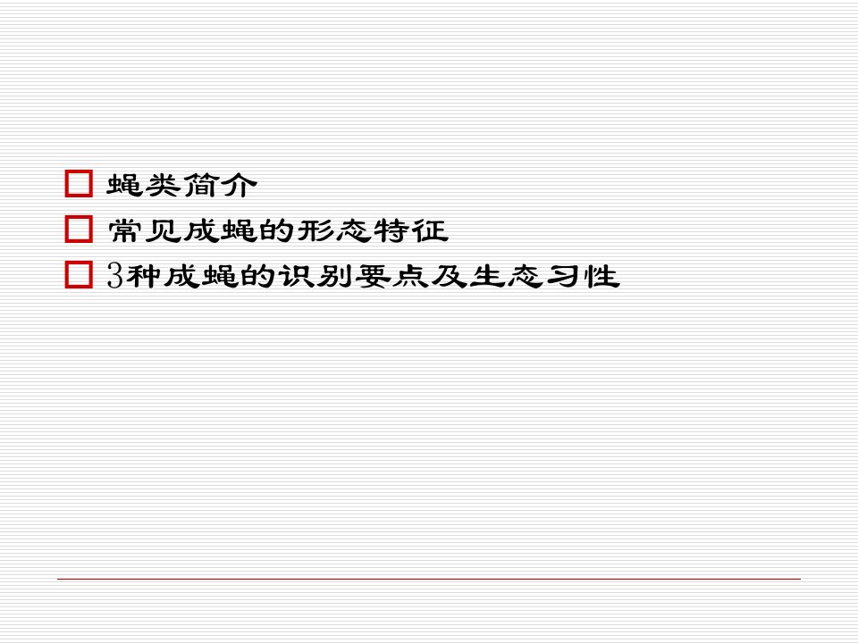 蝇类防制常见成蝇的形态特征专题培训课件