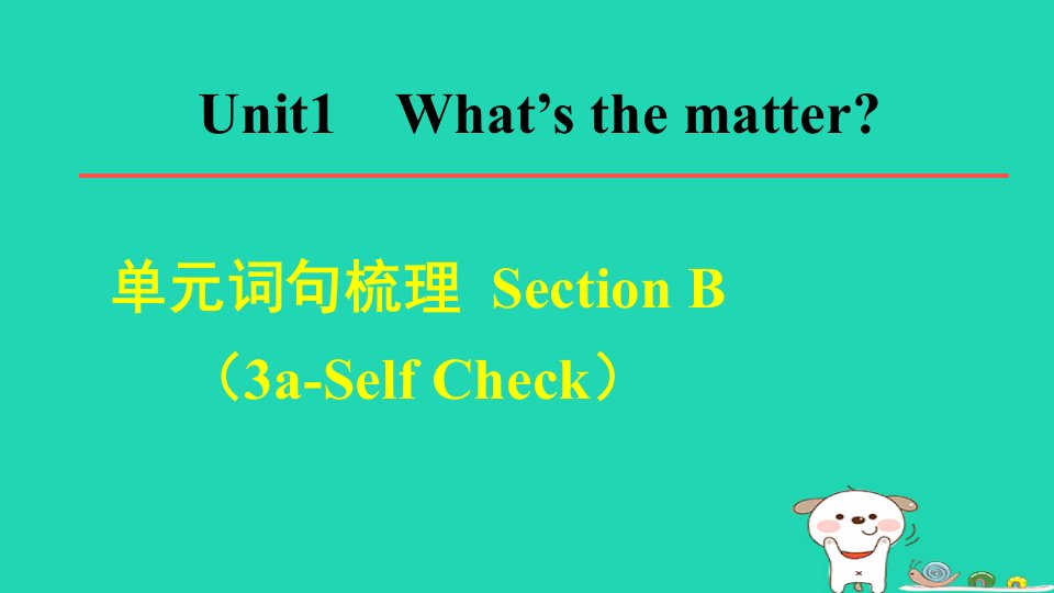 2024八年级英语下册Unit1What'sthematterPeriod6SectionB3a_SelfCheck词句梳理课件新版人教新目标版