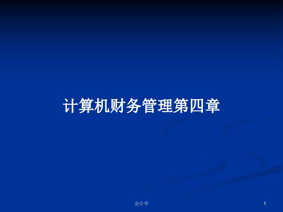 计算机财务管理第四章PPT学习教案