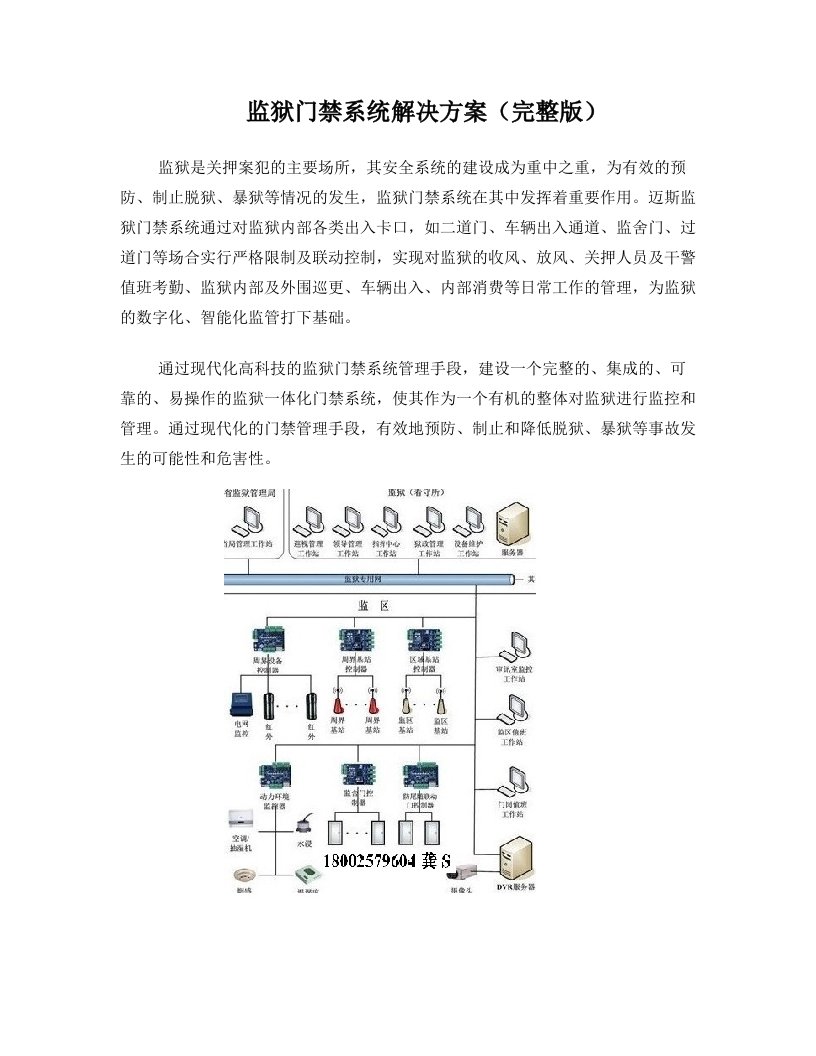 监狱门禁系统解决方案(完整版)