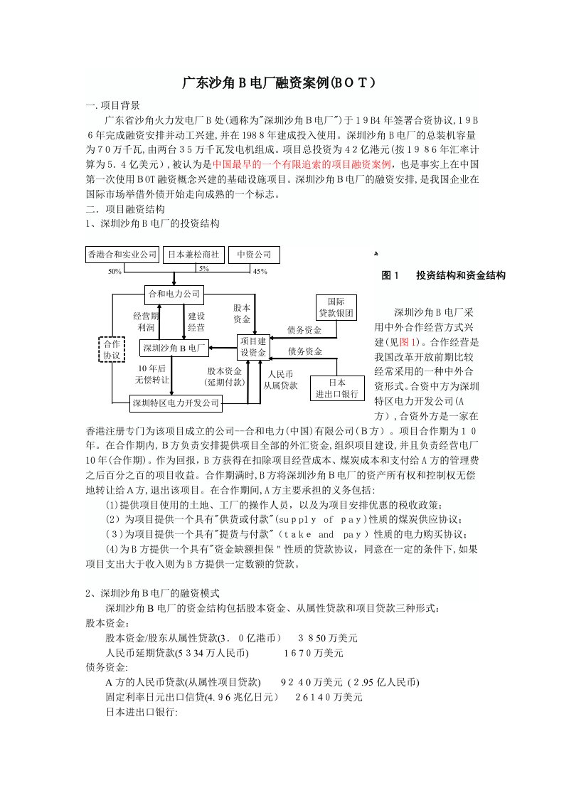 6-广东沙角B电厂融资案例(BOT)