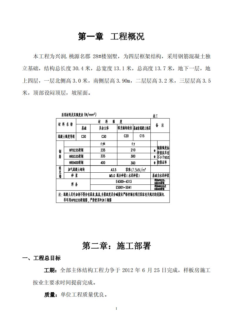 别墅施工组织设计