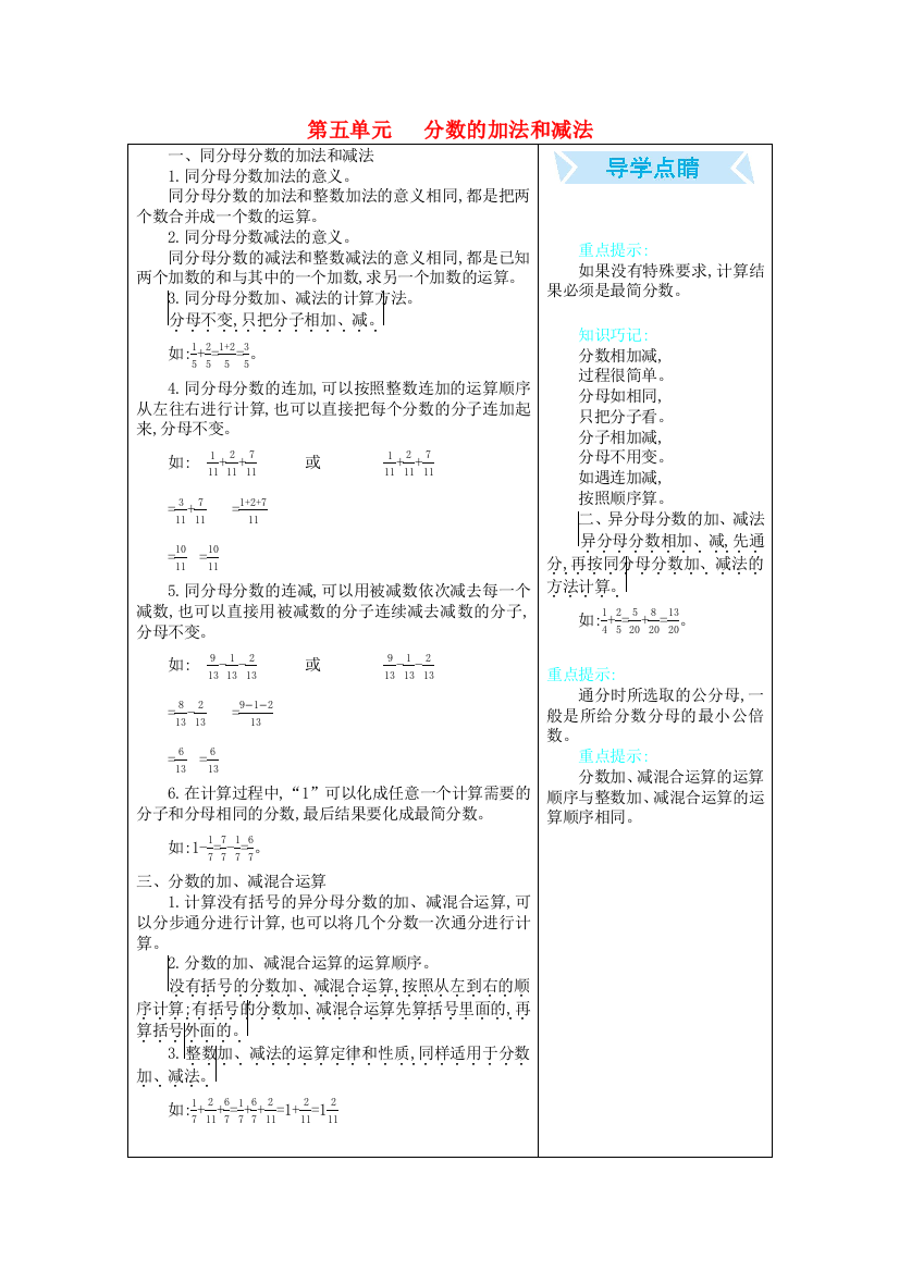 五年级数学下册