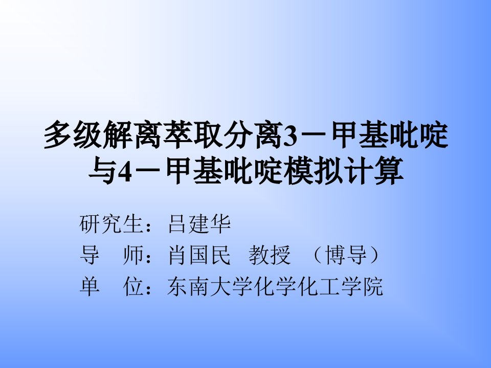 甲基吡啶和4-甲基吡啶混合物的分离研究