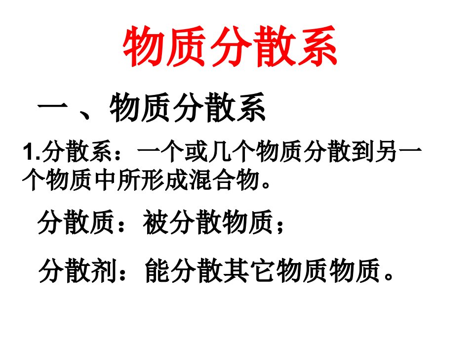 高一必修一化学演物质的分散系1公开课一等奖省优质课大赛获奖课件