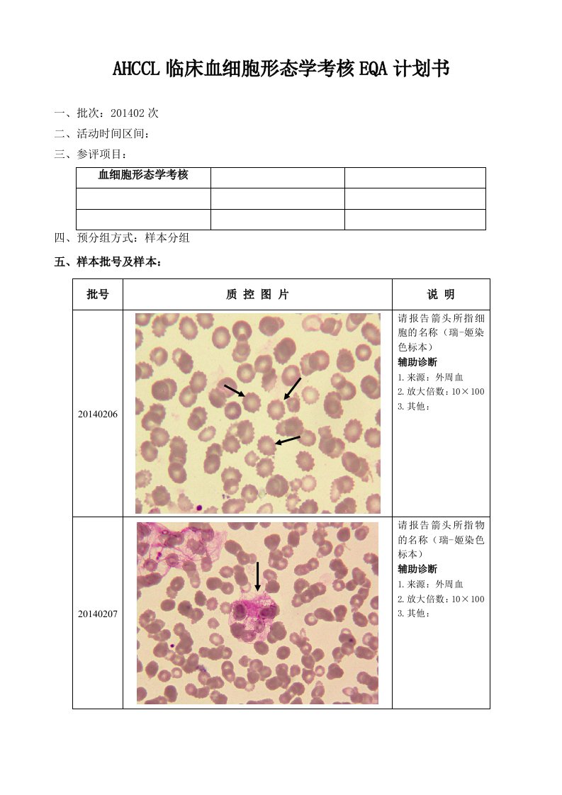 血细胞形态学名称编码