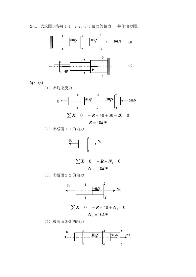 材料力学第二章习题选和其解答