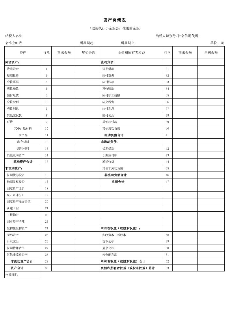 资产负债表、现金流量表、利润表模板