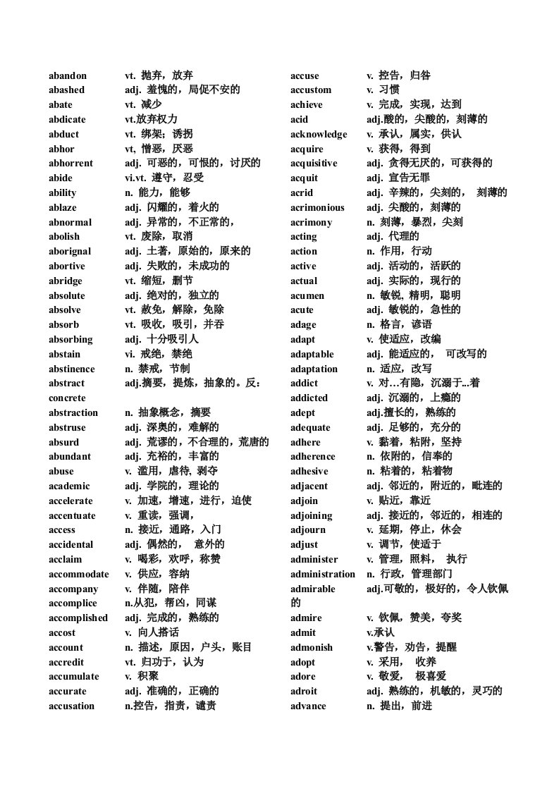 张红岩单词TOFEL最新版TOEFL词汇精选