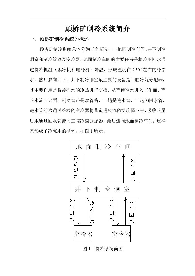 顾桥矿制冷系统简介