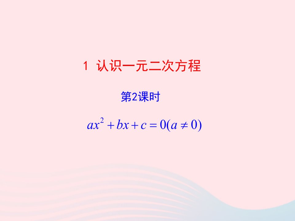 2022九年级数学上册第二章一元二次方程1认识一元二次方程第2课时教学课件新版北师大版