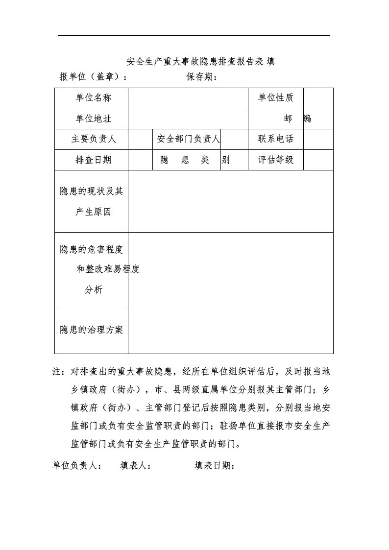 0154.2、重大事故隐患排查报告表