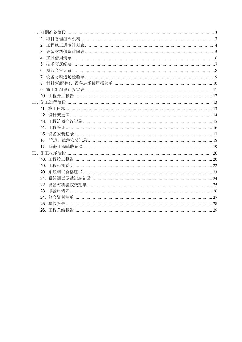 建筑智能化工程资料全套标准模板.