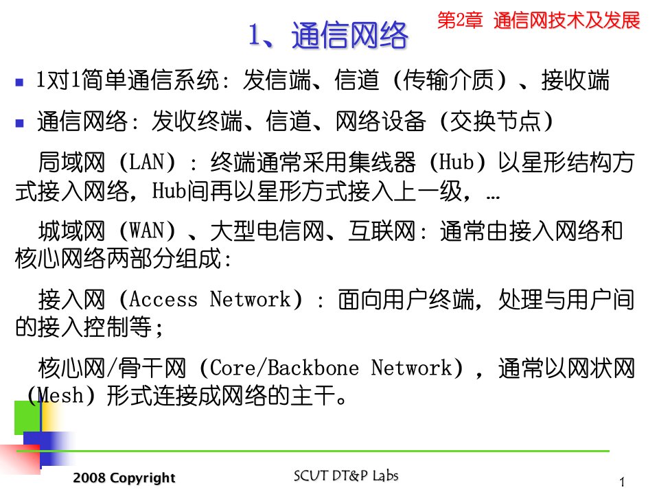 现代计算机网络原理2通信网技术及发展