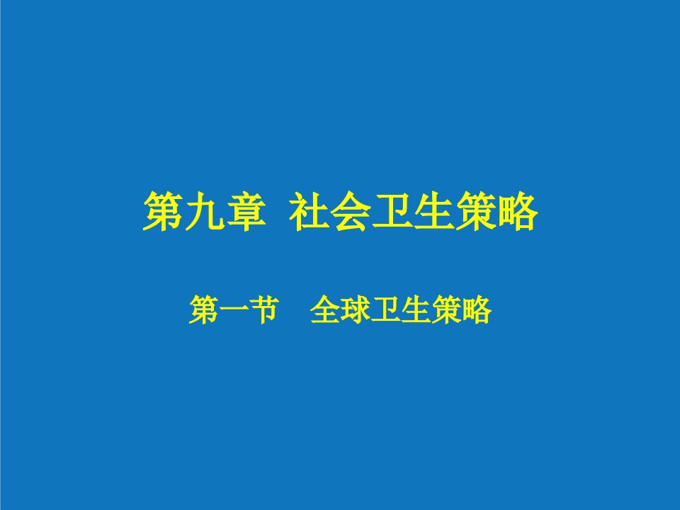 战略管理-社会卫生策略