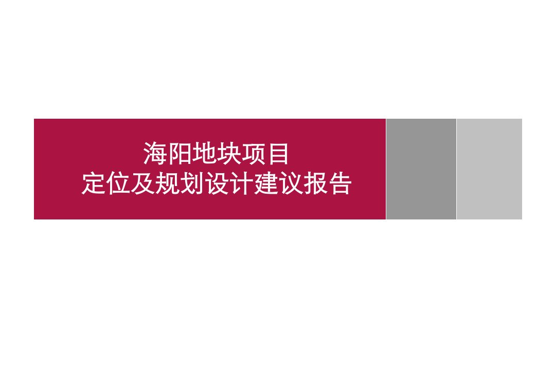 项目管理-海阳地块项目定位及规划设计建议报告