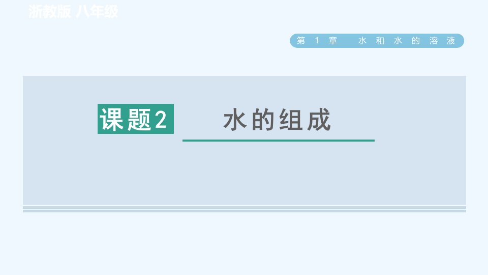 八年级科学上册第1章水和水的溶液1.2水的组成习题课件新版浙教版