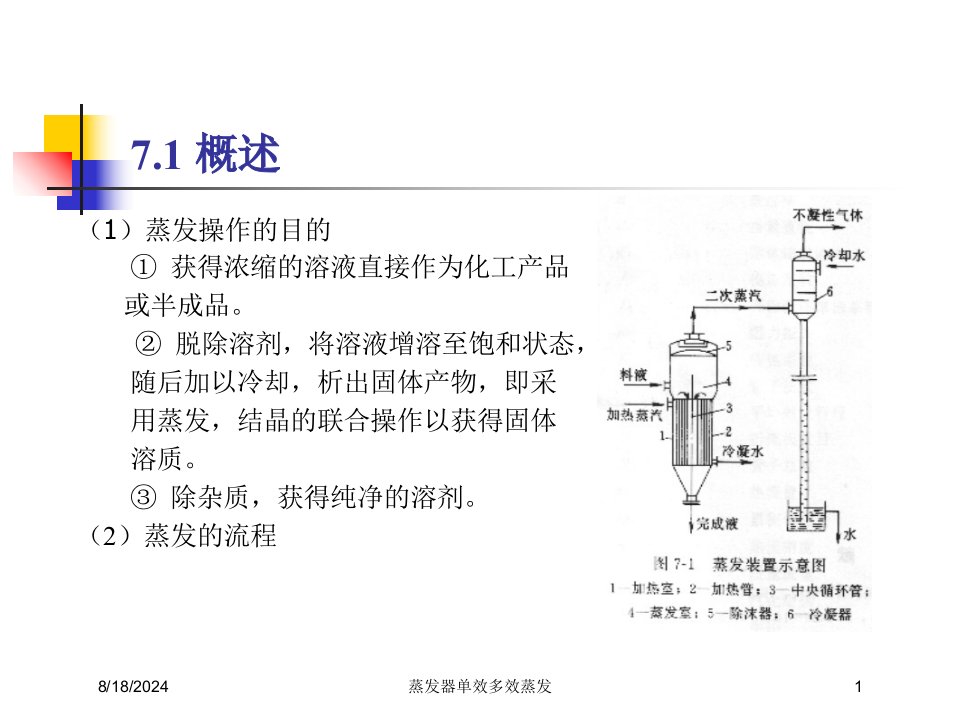 2021年蒸发器单效多效蒸发讲义