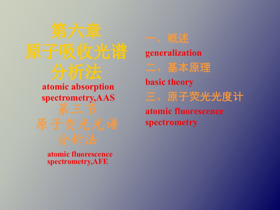 原子荧光光谱分析法