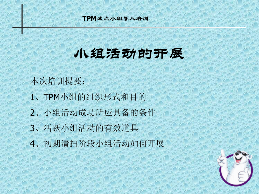 TPM试点线样板区域