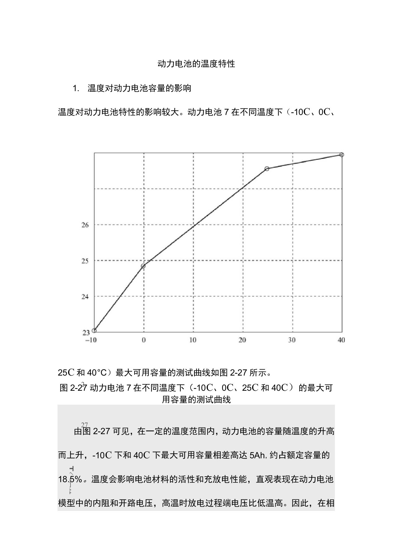 动力电池的温度特性