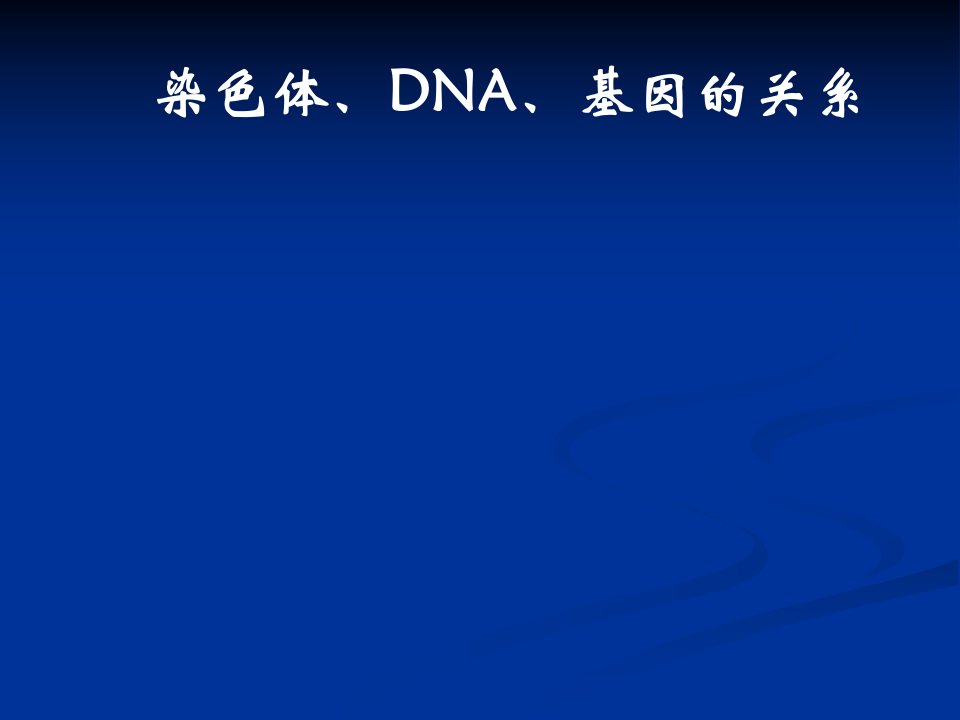 染色体、DNA、基因的关系