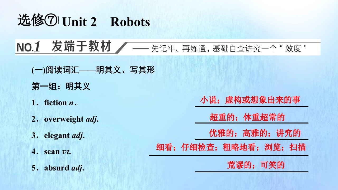 2022高考英语一轮复习选修7Unit2Robots课件新人教版