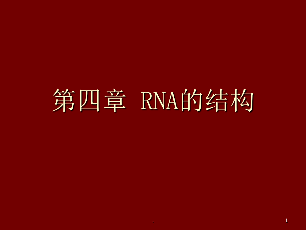 RNA的结构PPT课件