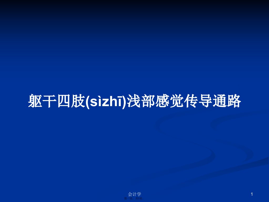 躯干四肢浅部感觉传导通路学习教案