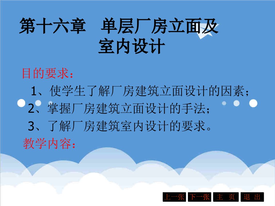 房地产经营管理-房屋建筑学单层厂房立面设计