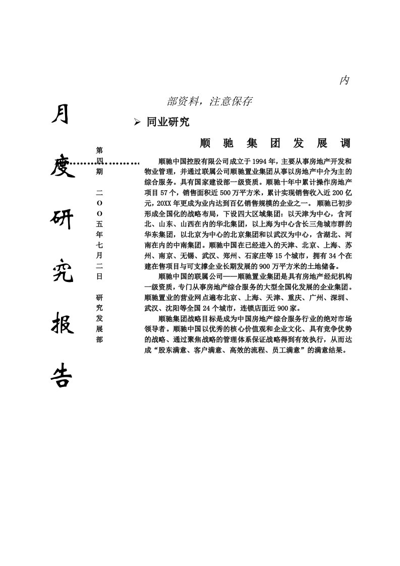 发展战略-顺驰集团发展调研