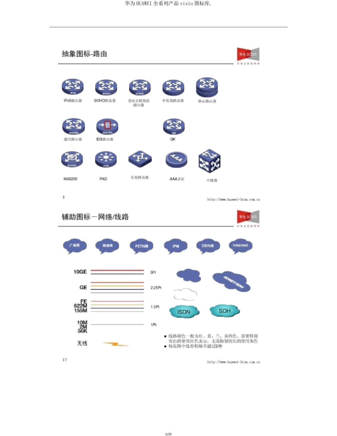 华为HUAWEI全系列产品visio图标库