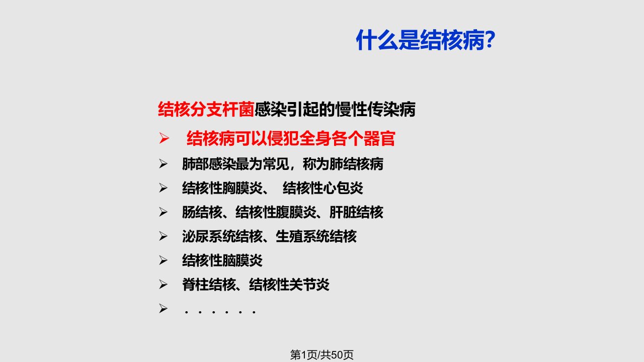 结核病防治知识讲座PPT课件