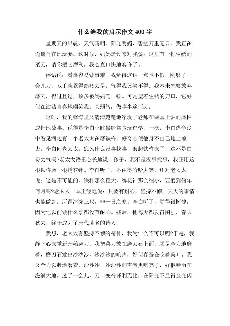 什么给我的启示作文400字