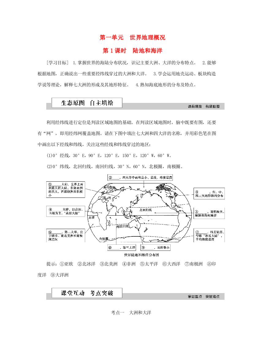 优化方案（新课标）高考地理二轮复习