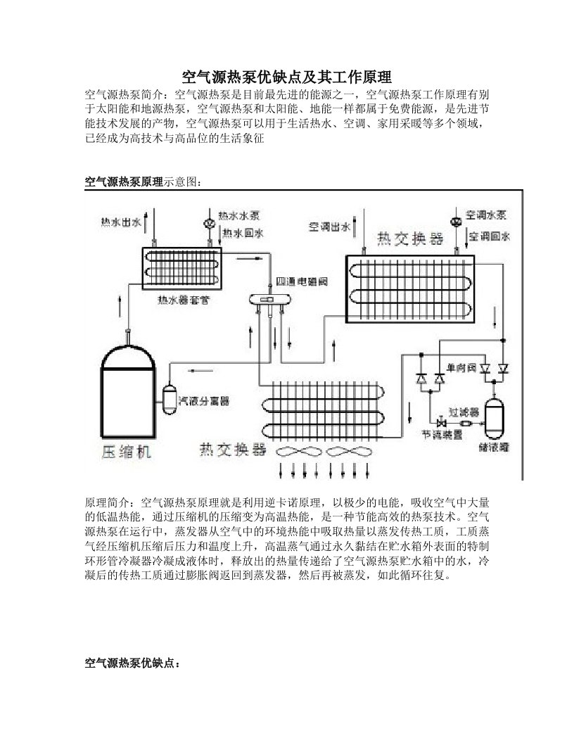 空气源热泵优缺点及其工作原理