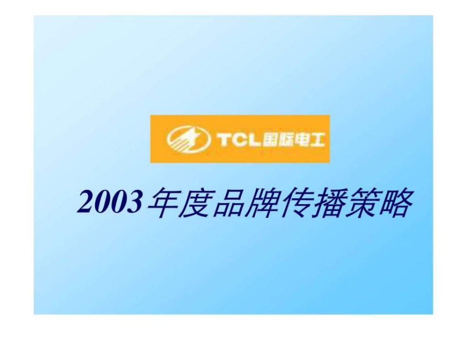 tcl国际电工品牌推广策略完成稿