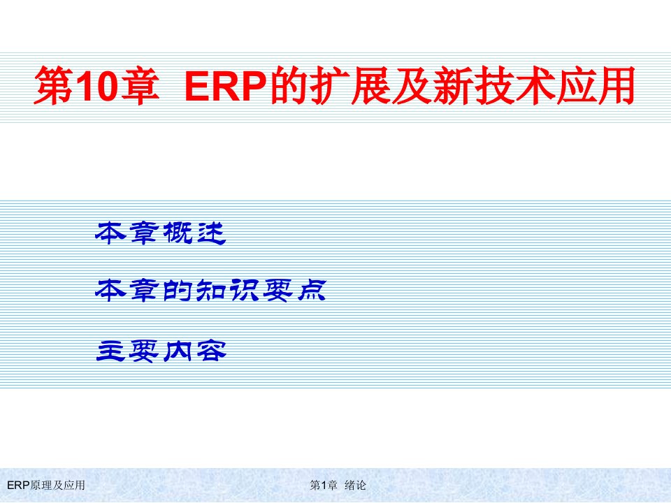 ERP的扩展及新技术应用