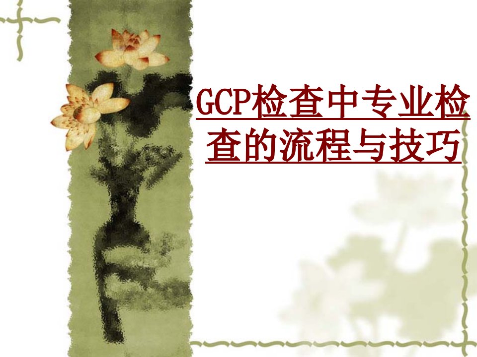 GCP检查中专业检查的流程与技巧经典课件