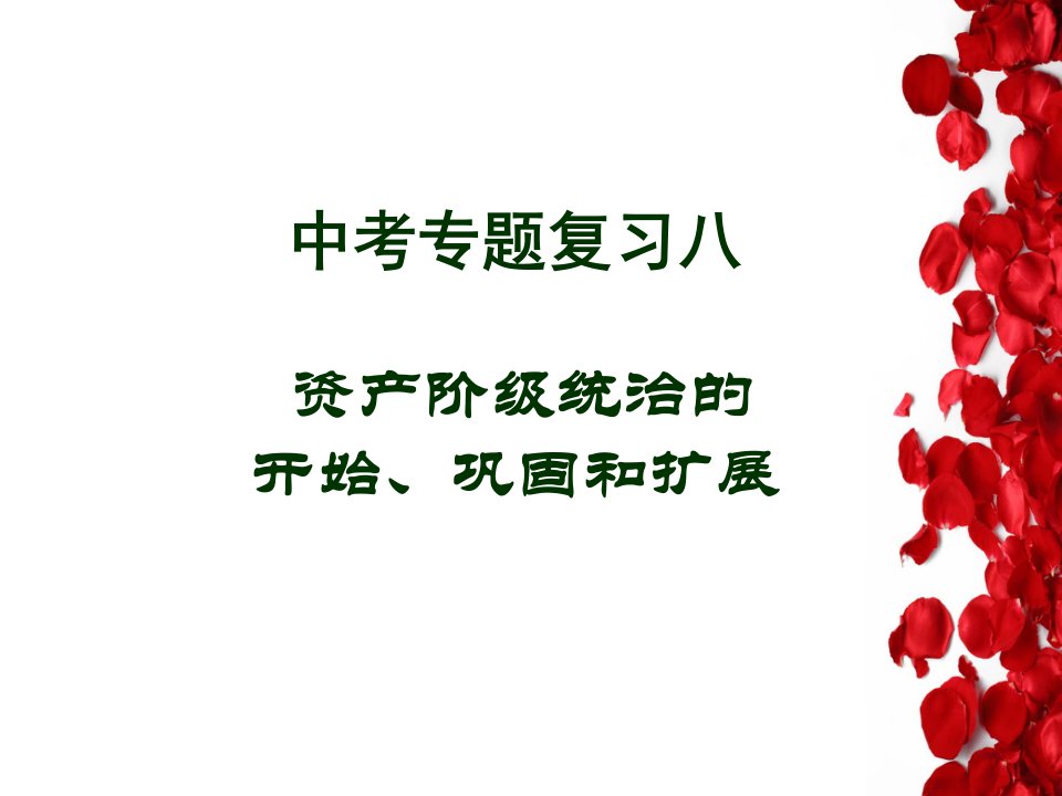 历史中考专题复习八：资产阶年级统治的开始、巩固与扩展课件