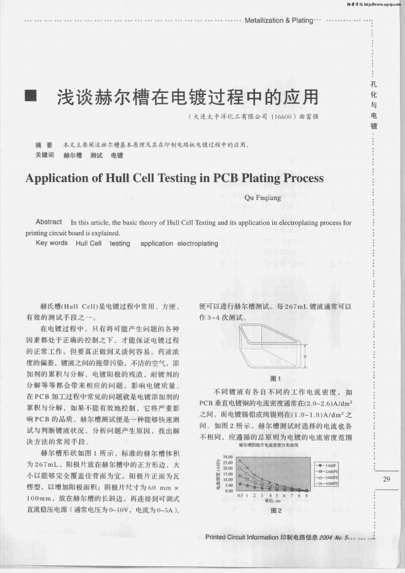 浅谈赫尔槽在电镀过程中的应用