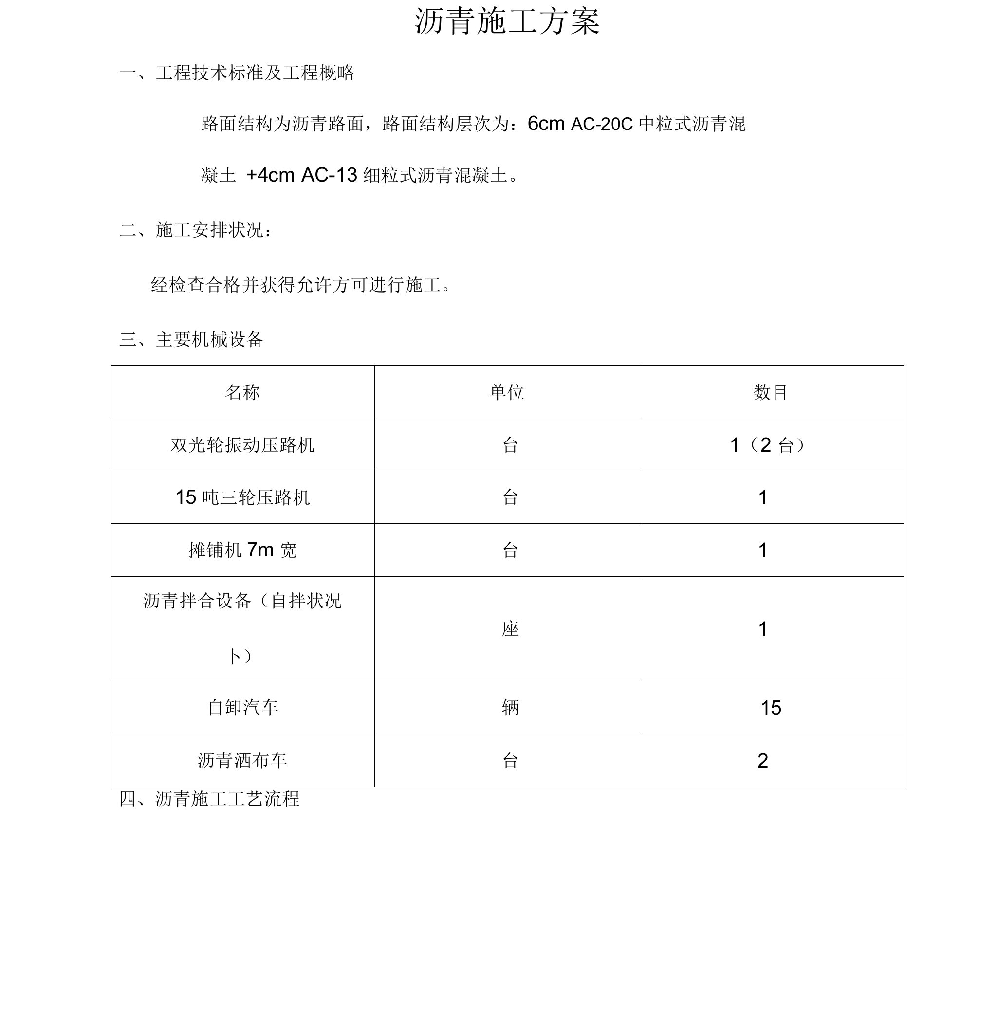 沥青路面施工方案范文