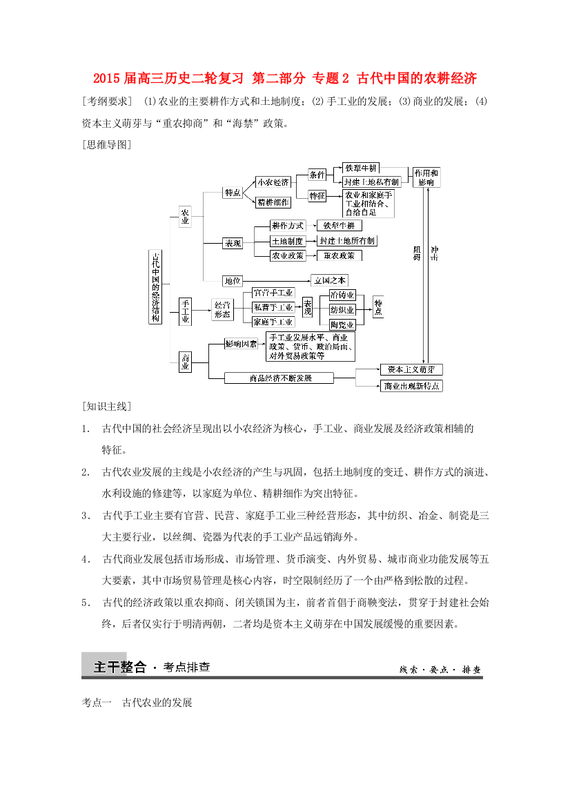 2015届高三历史二轮复习