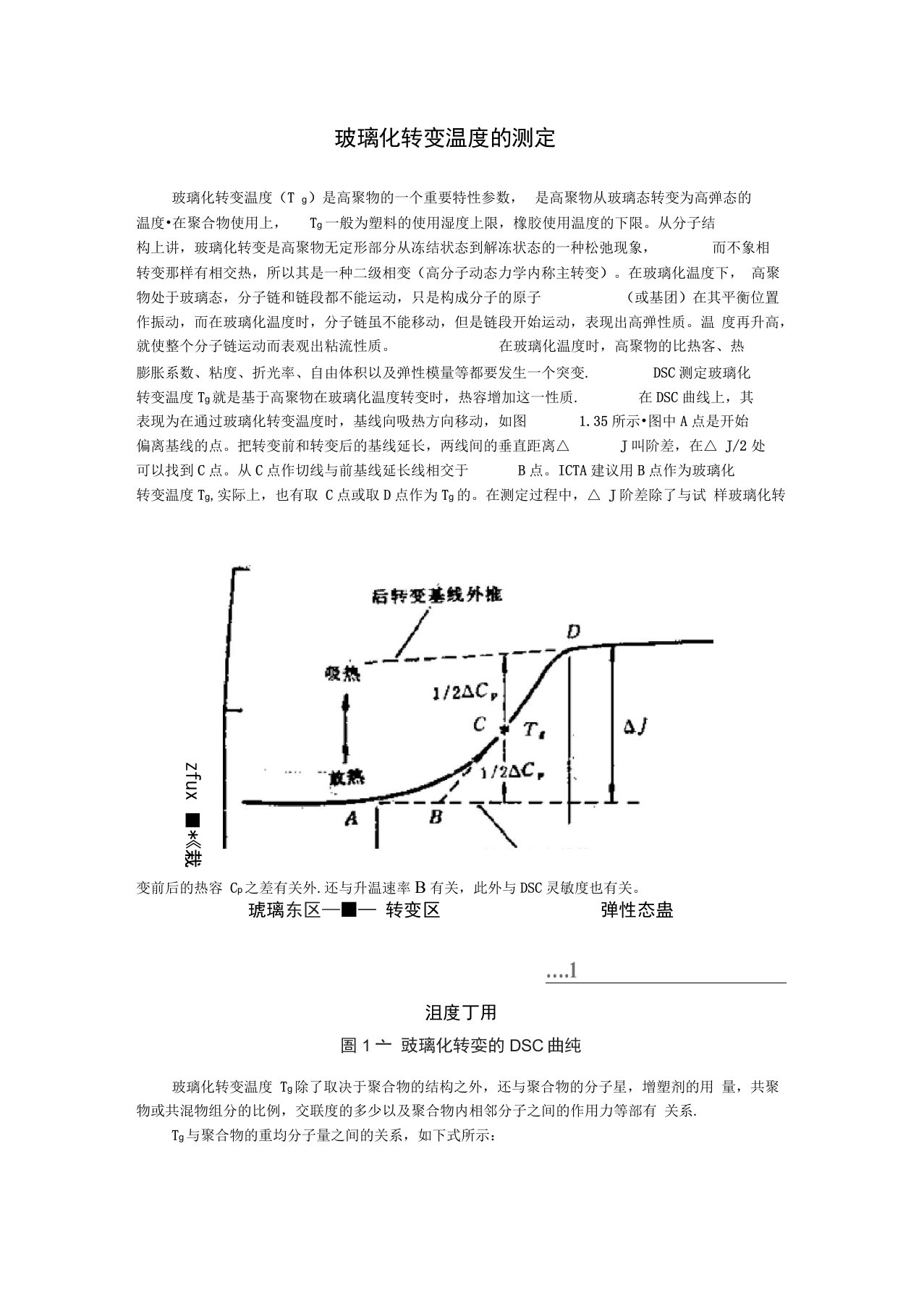 DSC测定玻璃化转变温度