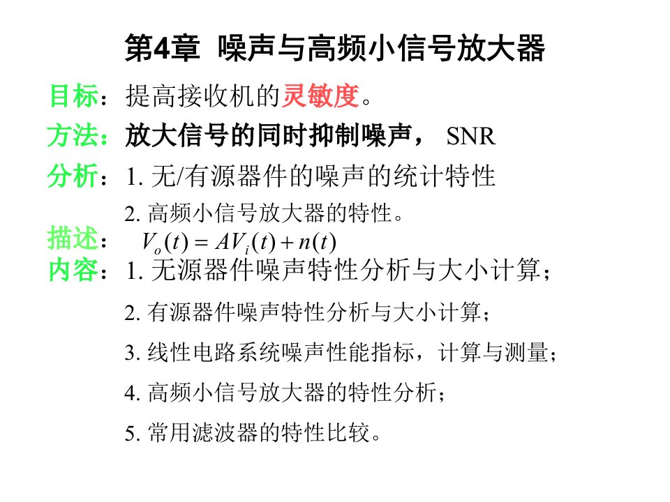 噪声与高频小信号放大器