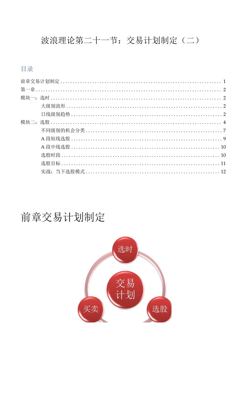 波浪理论第二十一节：交易计划制定（二）