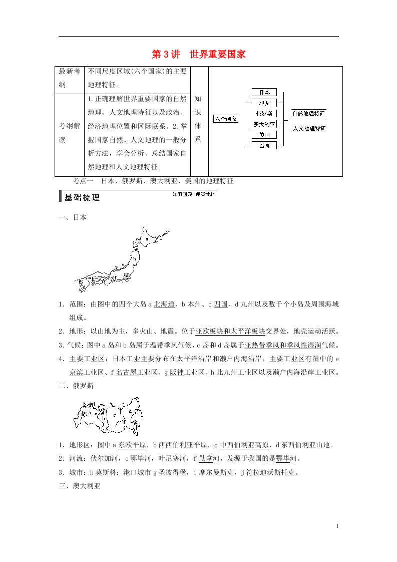 高考地理一轮复习（基础梳理