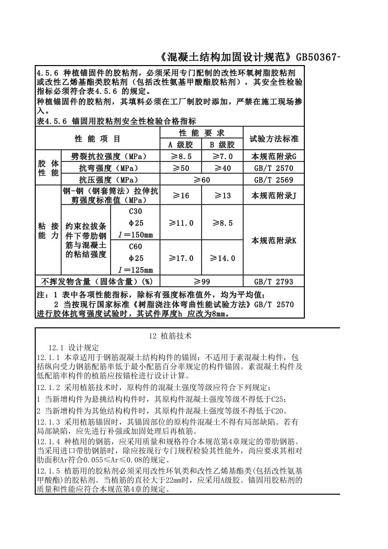 植筋锚固深度计算(按GB50367-2013编制)