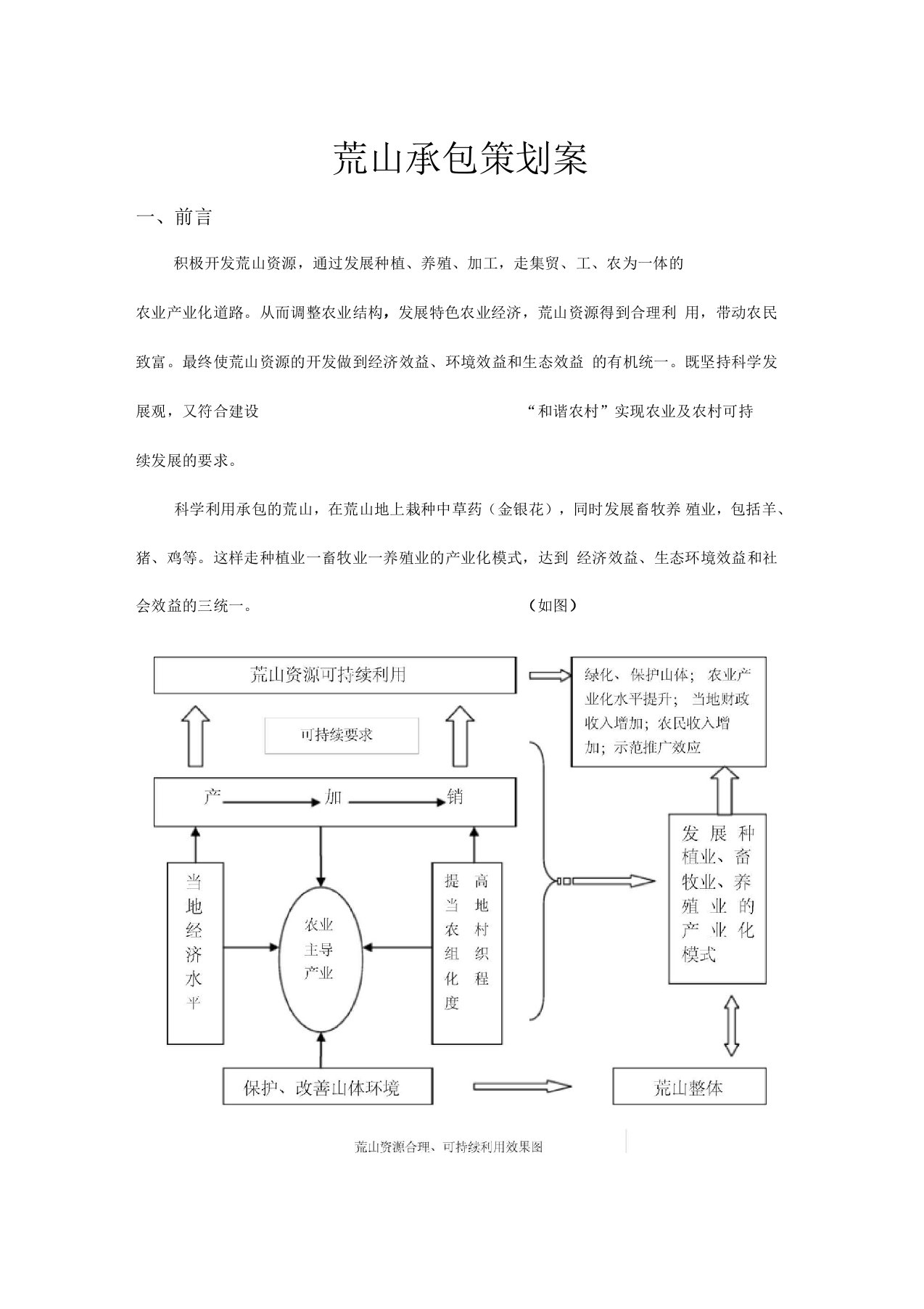 荒山承包策划案